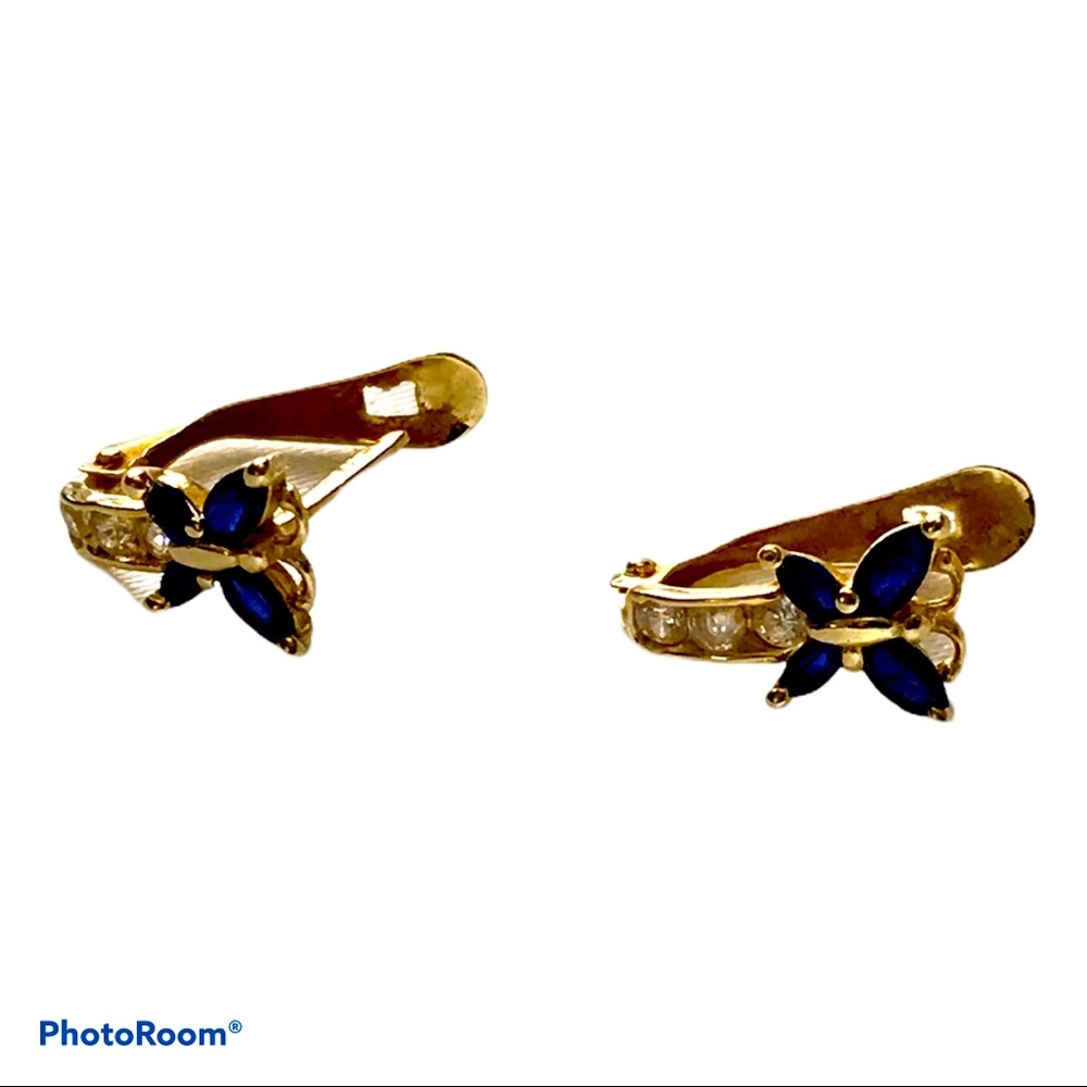 Blue & white Sapphire earrings.